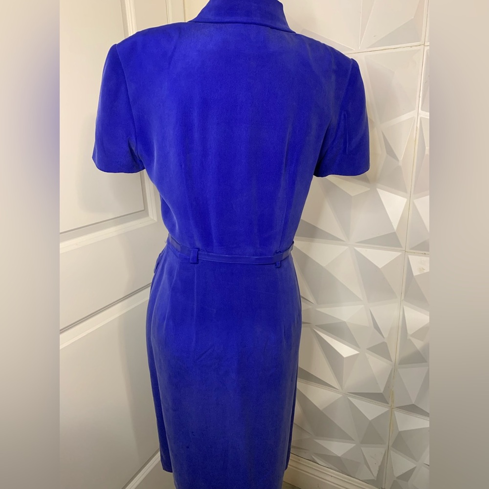 Patrick Collection Blue Button-Down Silk Dress - image 2